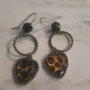 Betsey Johnson dangle heart earrings